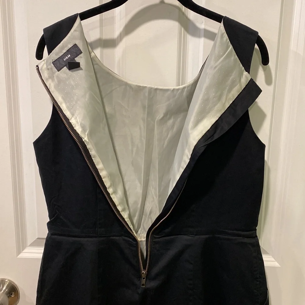 H&M Sexy Black Sheath Dress With Exposed Back Zip